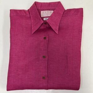 Thomas Pink Jermyn Street London 100%Pure Linen Button Down Blouse Size 8